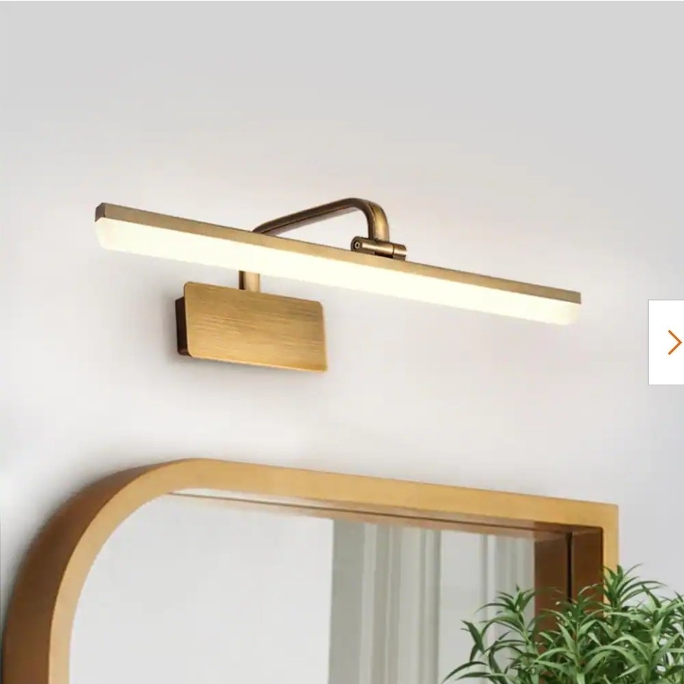 Modern LED Bath Bar Armed Bathroom Vanity Bar in Gold 15.7″