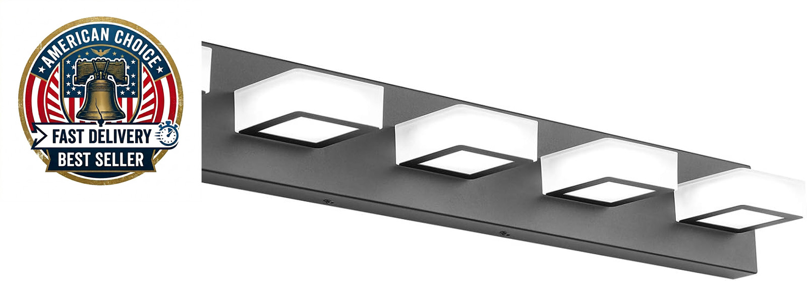 LED Modern Black Vanity Lights 5 Lights Acrylic Matte Black Bathroom Vanity Ligh