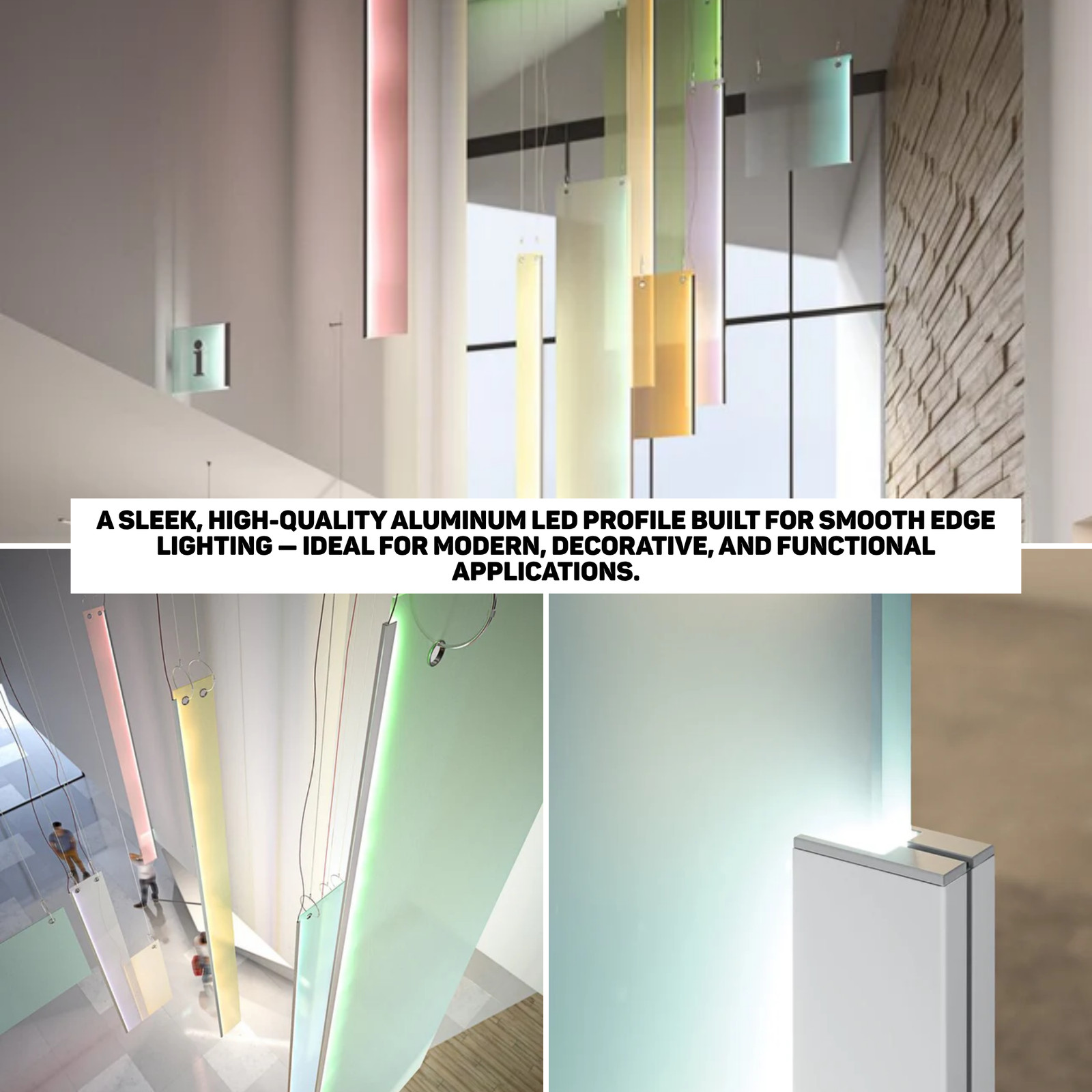 Wired4Signs LED Profile Extrusion Klus KRAV-05IN Edge-Lit Glass Panels Aluminum