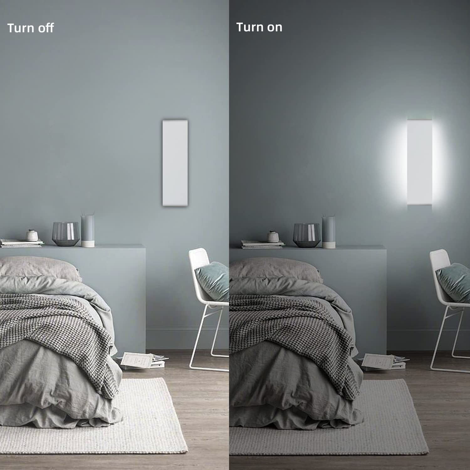 KICAAO 15.7in White Modern Wall Sconce 2-Pack,20W Indoor Vanity Light Up and …