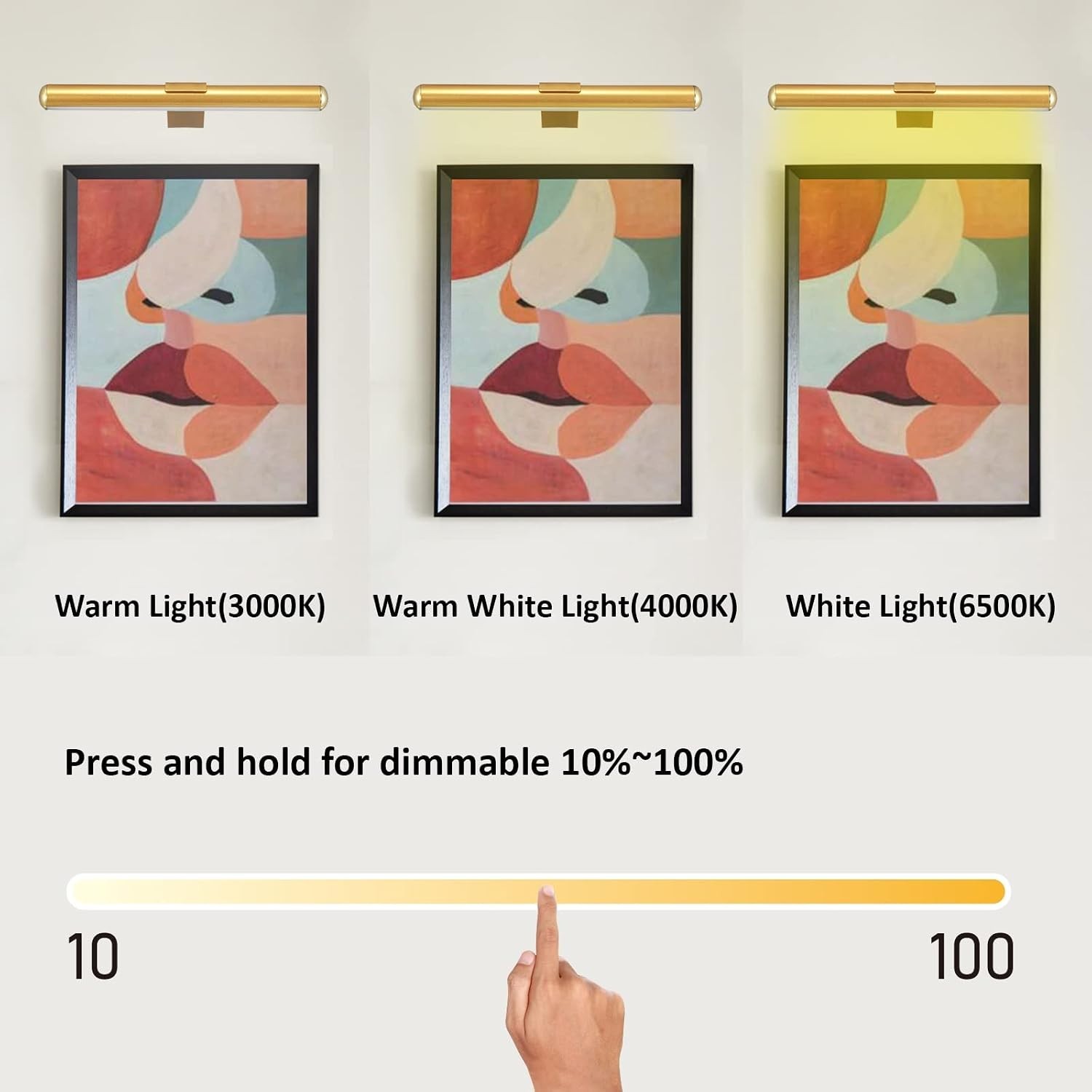 Commercial-Grade Dimmable Art Light – Wireless & Rechargeable, Timer Included