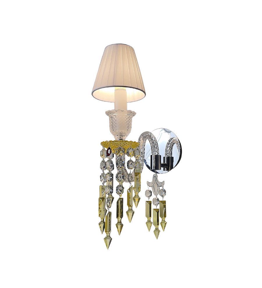 Luxury Decorative Lamps Wall Sconce Yellow Transparent Crystal Wall Lamp Light