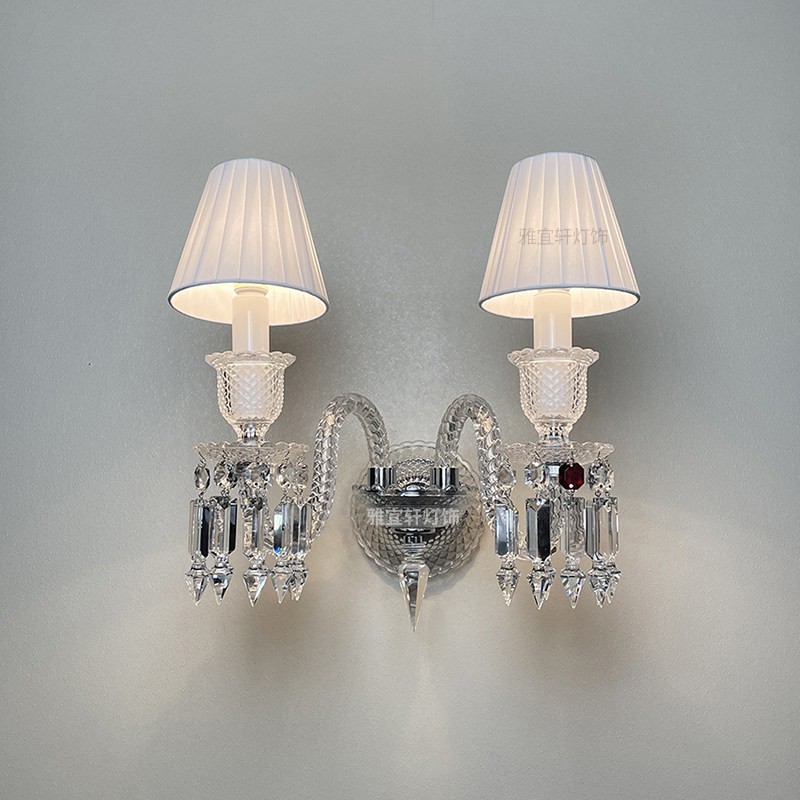French Crystal Wall Lamp Luxury Crystal Chandelier Wall Sconce Polished Chrome