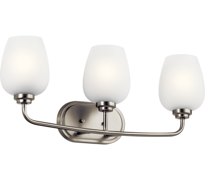 Kichler 45129NI Valserrano Wall Sconce, 3-Light 225 Total Watts, Brushed Nickel