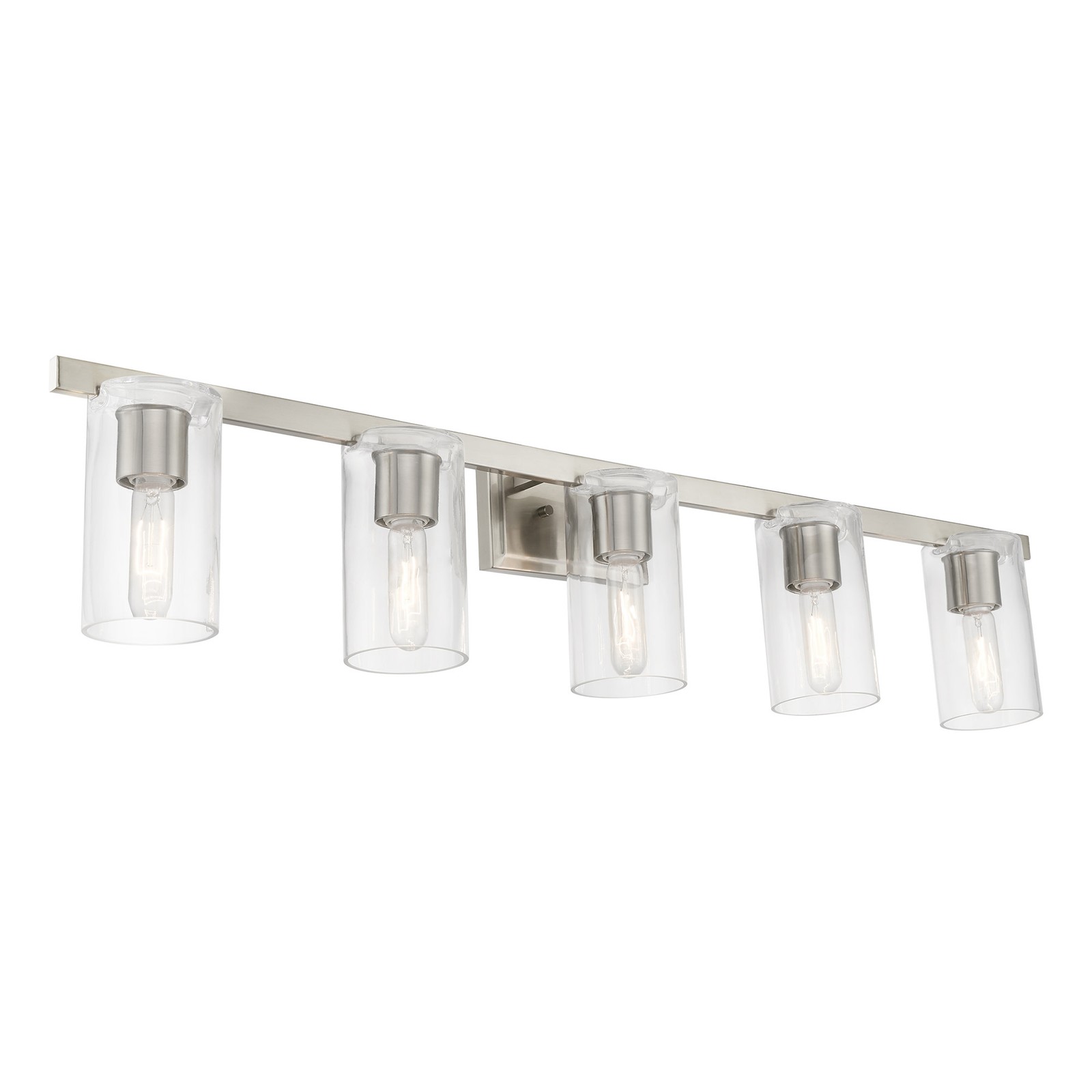 Livex Lighting 18035 Clarion 5 Light 42″W Commercial Vanity Light – Nickel