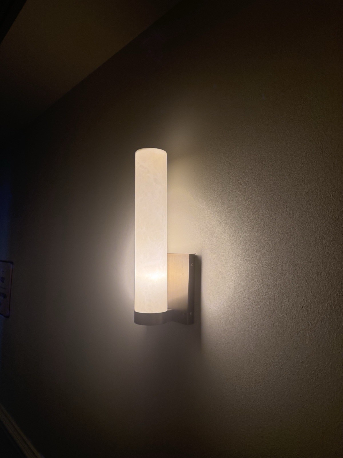 LASVIT F301 Brass Wall Sconce Opal Glass Cylinder E12 Wall Light NEW In Box