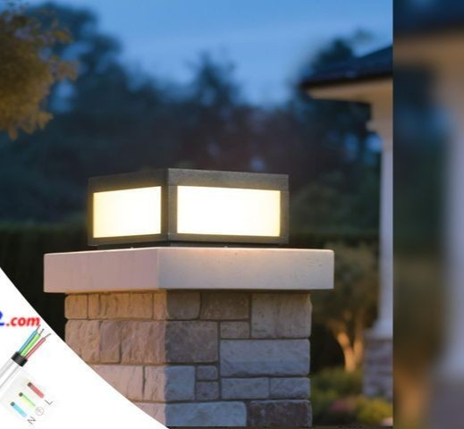 Outdoor Post Light Hard Wired, AC100-240V 11.8″ Column Light, Square Pillar MBVT