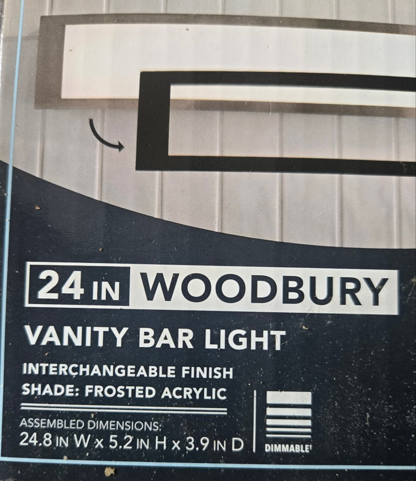 Hampton Bay Woodbury 24″ 1-Light Brushed Nickel LED Vanity Light w/ Extra Trim