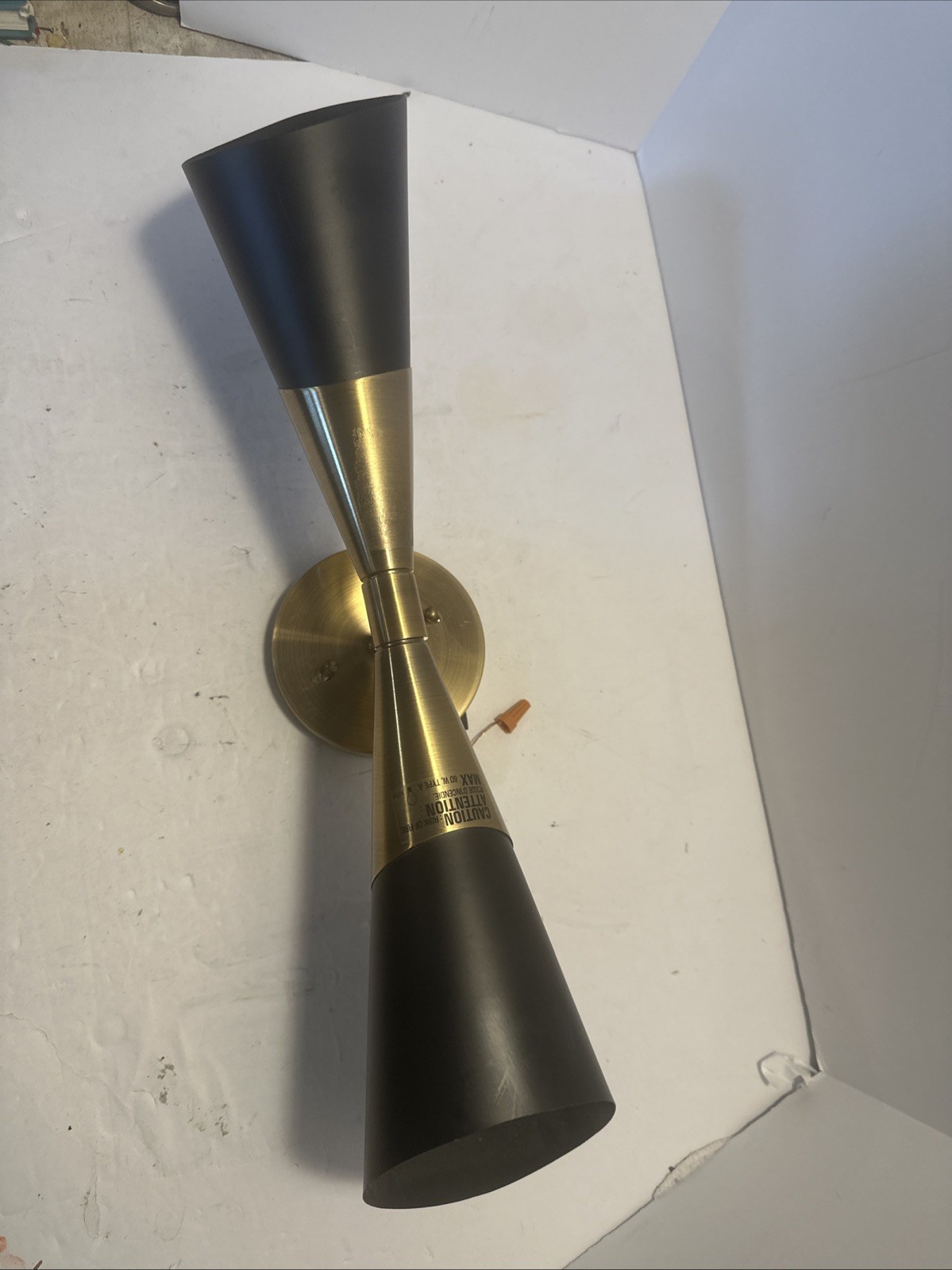 Unique Dual Brass Wall Sconce Modern Double Arm Light Fixture, Modern and Elegan