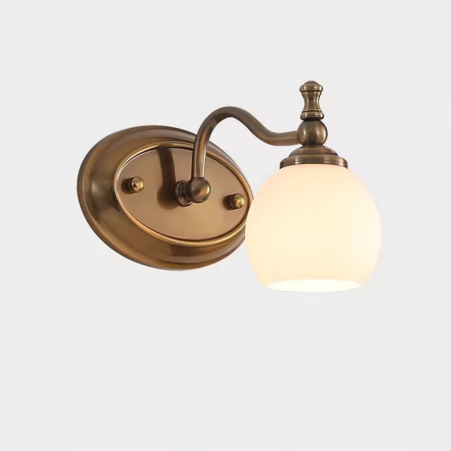 Vintage Brass 3 Light Bathroom Vanity Fixture Frosted Glass Shades E26 Base