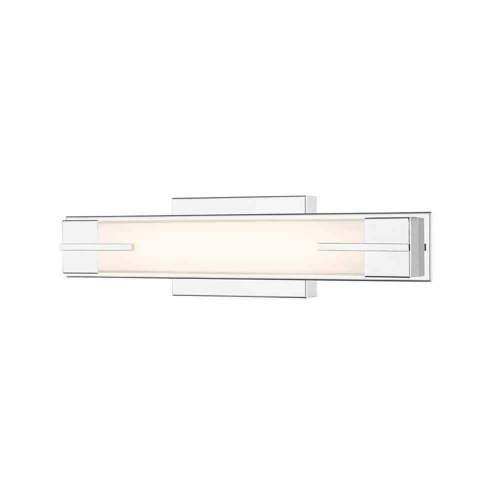 Unbranded Chase 18 in. 1-Light Chrome LED Vanity with Gloss Opal Shade