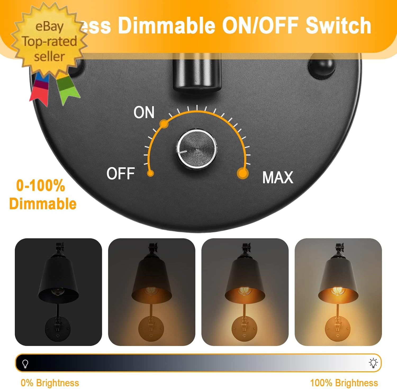 DIMMABLE Swing Arm Plug in Wall Lamps Set of 2, Plug-In Wall Sconce with Dimmer
