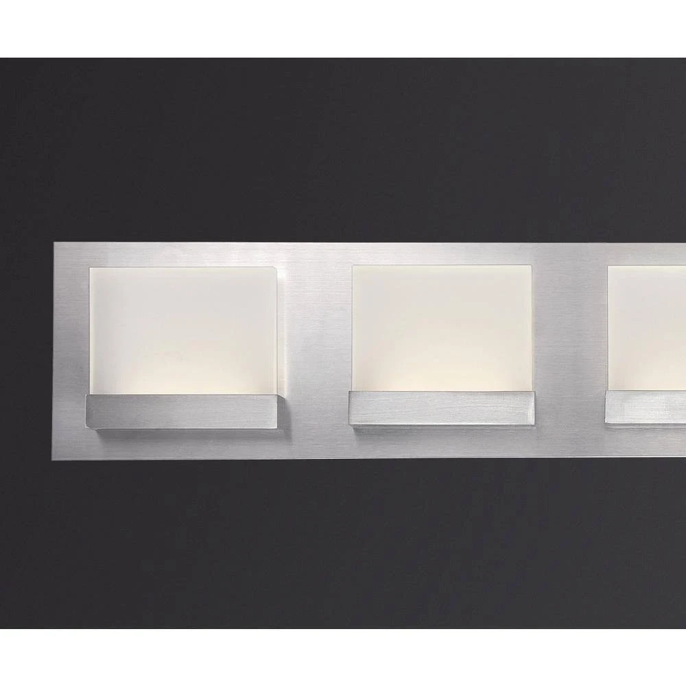 HDC Alberson Collection 3-Light Brushed Nickel LED Vanity Light+Frosted Acrylic