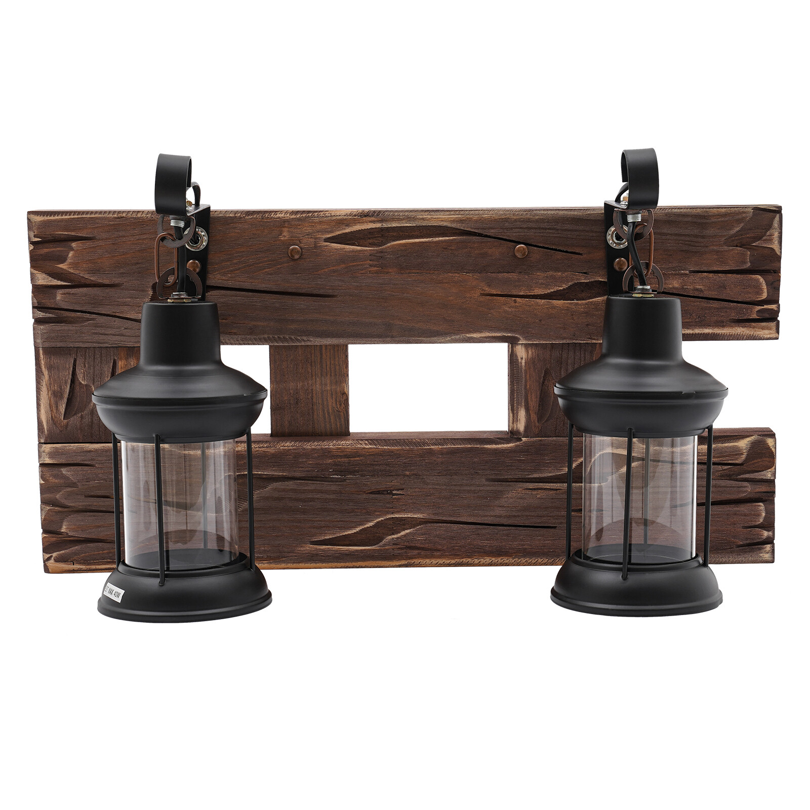 Metal Glass Wall Lamp Rustic Lighting Fixture LED Glass Light Sconce Bathroom