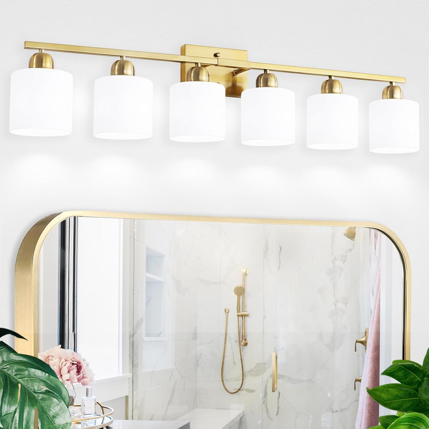 Brushed Nickel Bathroom Light, Anti-Rust Finish 2 Light Bathroom Vanity Light Br