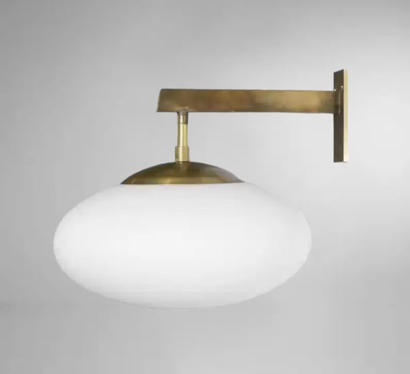 Mid Century Modern Opaline Glass- Vanity Wall Light- Italian Globe Lamp