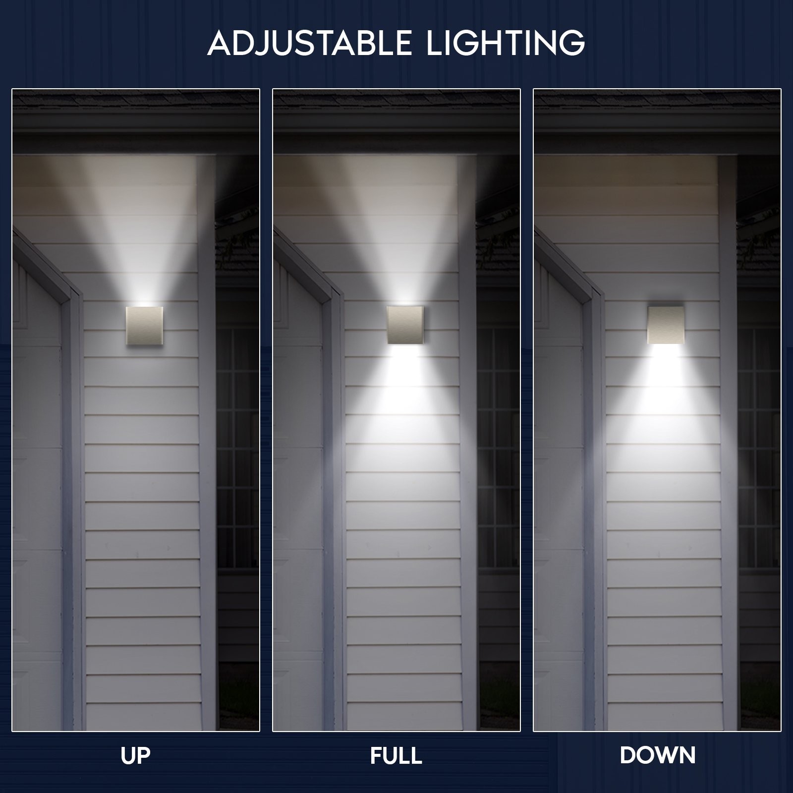 Luxrite 5″ LED Up and Down Wall Light, 5CCT, IP65, Brushed Nickel, 18W, 1500LM