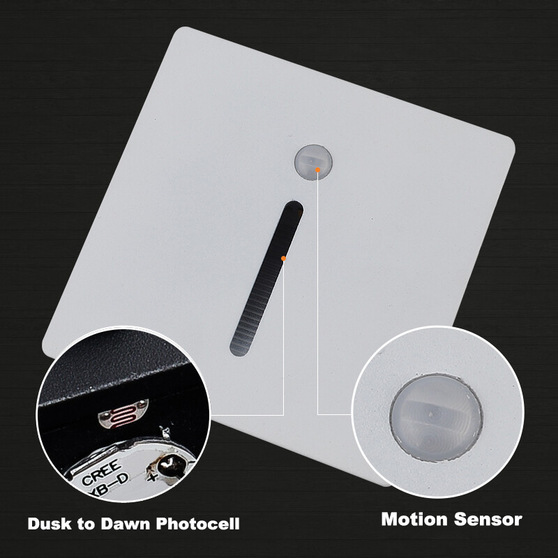 3W LED Wall Fixture Night Light Dusk to Dawn Steps Foot Lamp PIR Motion Sensor