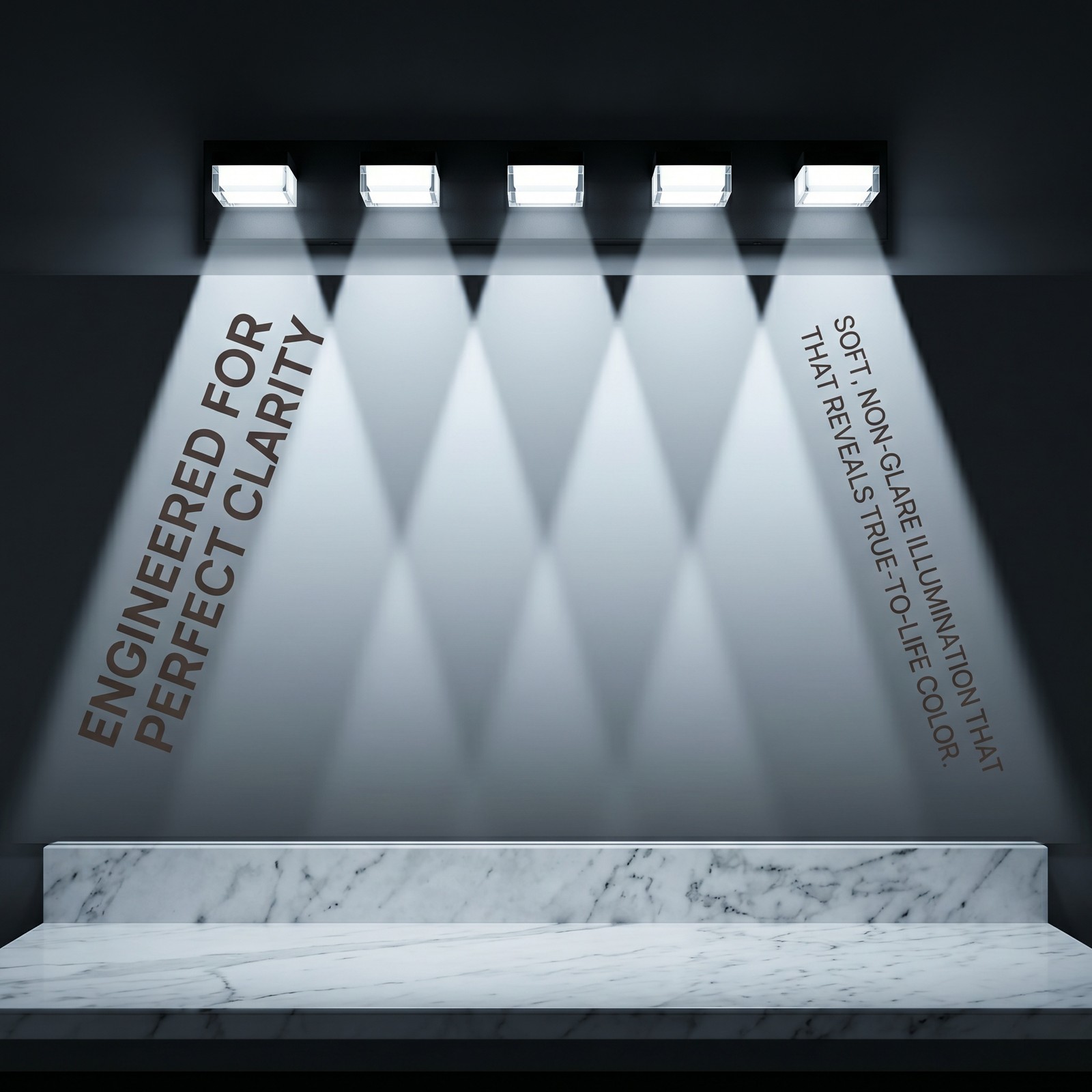 31» Matte Black Vanity Light 5 Lights LED Bathroom Mirror Wall Sconce Fixture