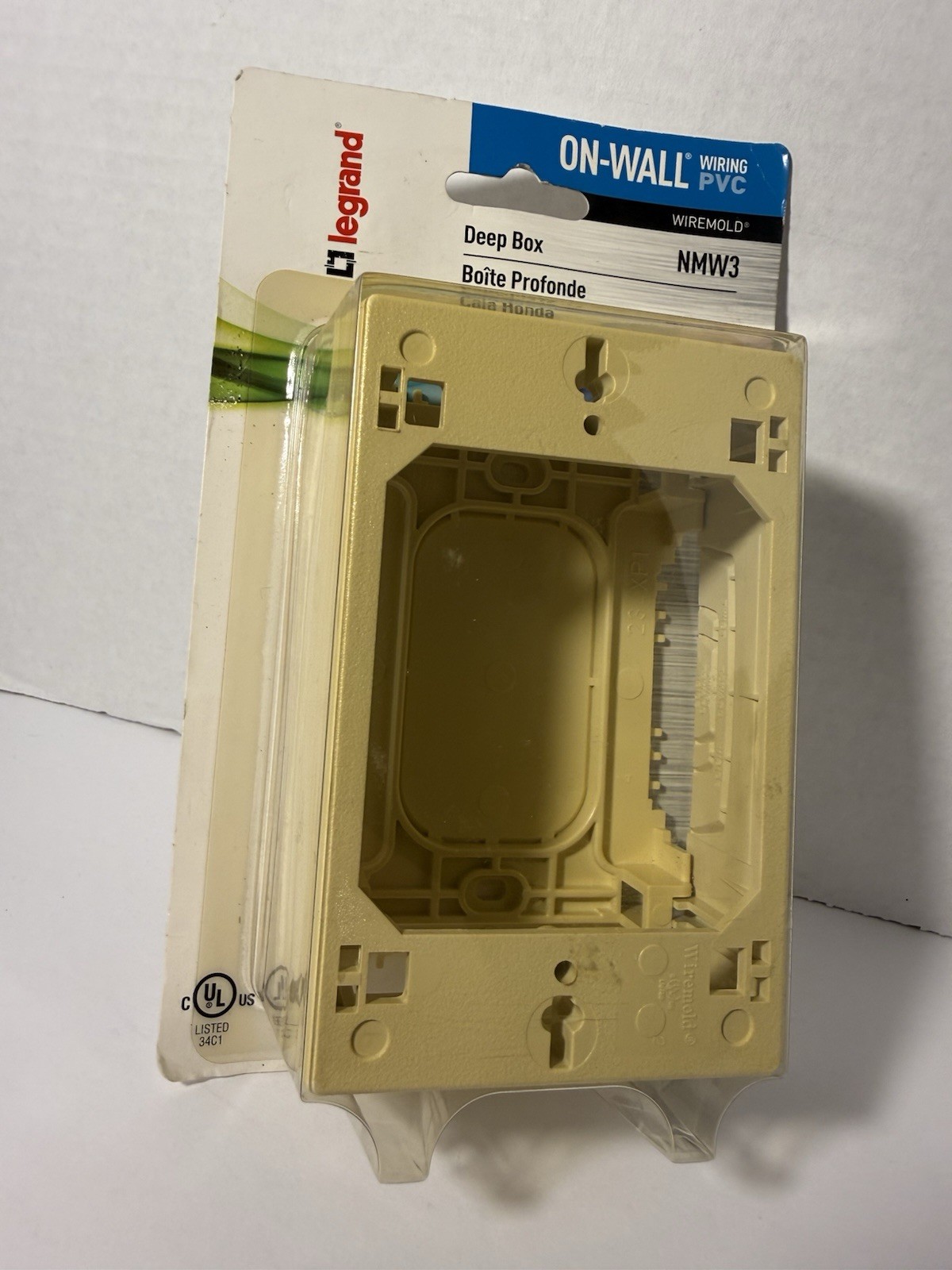 Wiremold NMW3 Yellow PVC 2-Gang Outlet Box 4-3/4 H x 4-7/8 W in.-SHIPSN24HRS