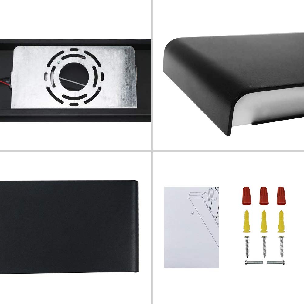 Ralbay 32.6in Black Bathroom Vanity Light 30W Up Down Natural White 4000K