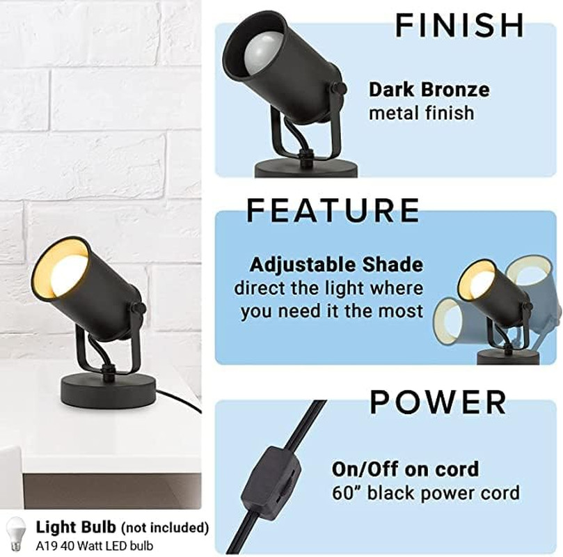 Industrial Wall Sconces Adjustable Retro Black Wall Sconces, Plug-In Wall