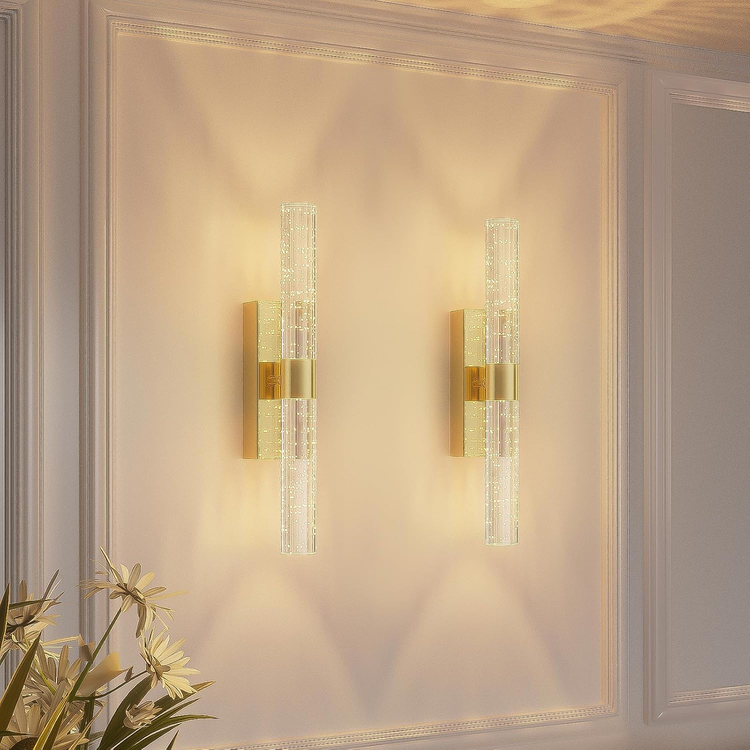 Battery Operated Wall Sconces Set of 2 Rechargeable Battery Powered Wall Light w