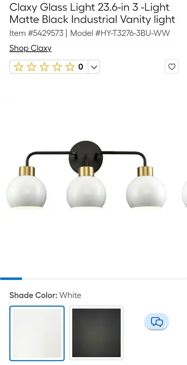 Claxy Glass Light 23.6 in 3 light Matte Black Gold Vanity Light