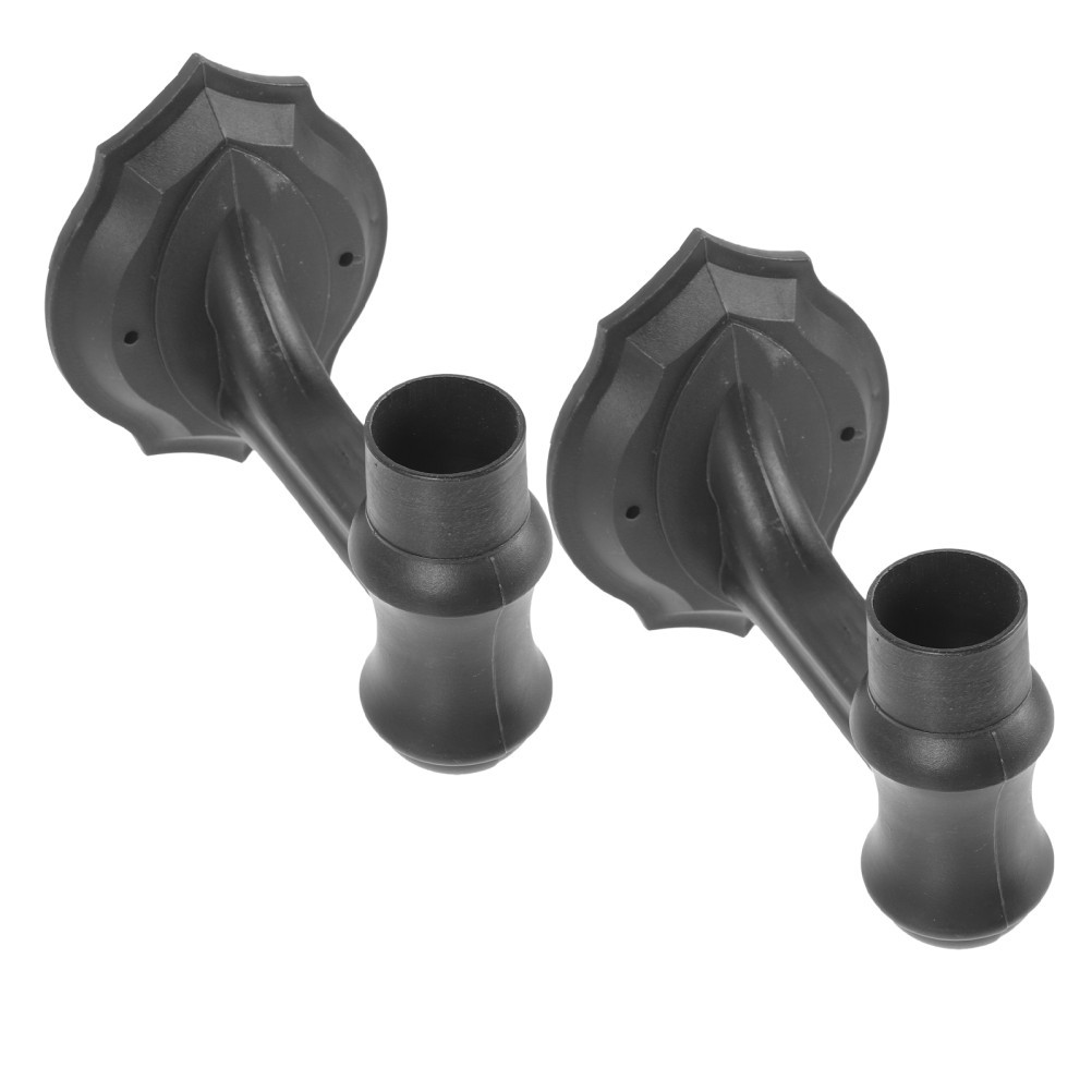 2Pcs Black Wall Lamp Holders Reusable Light Sconce Fixtures