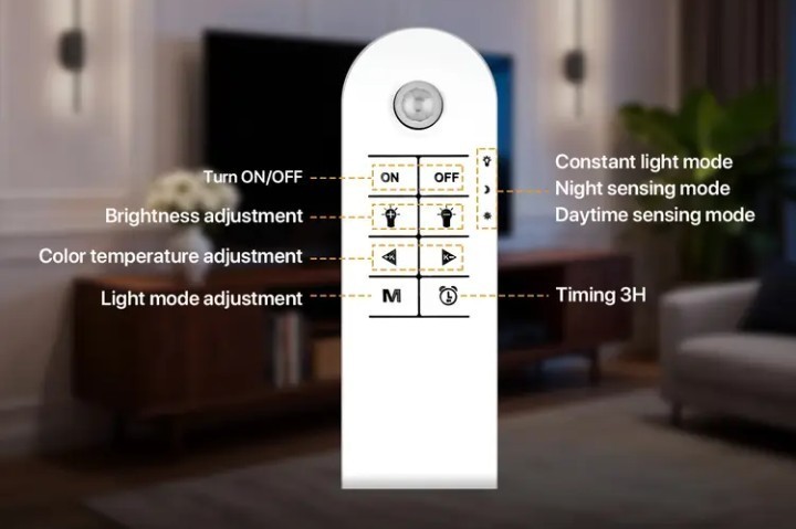 2 Pack Rechargeable LED Wall Sconces Wireless Magnetic Remote Touch Control