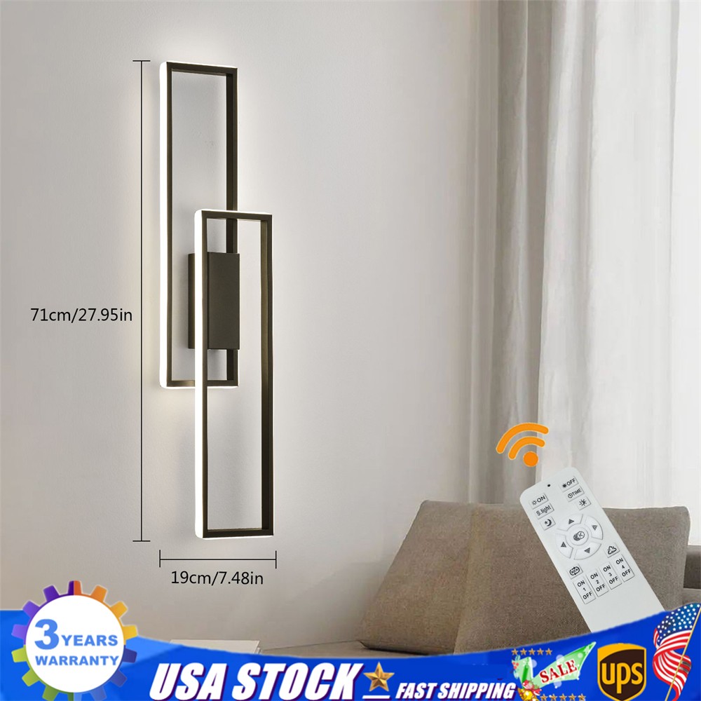 Modern Acrylic LED Wall Light Metal Wall Sconce Lighting Fixture+Remote Control