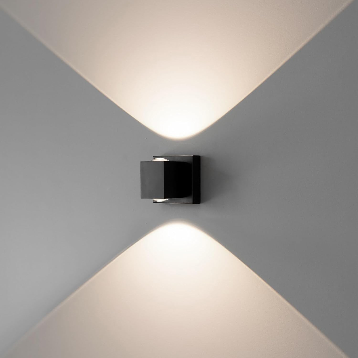 Modern LED Dimmable Wall Sconce – Black Up/Down Lighting for Home Spaces
