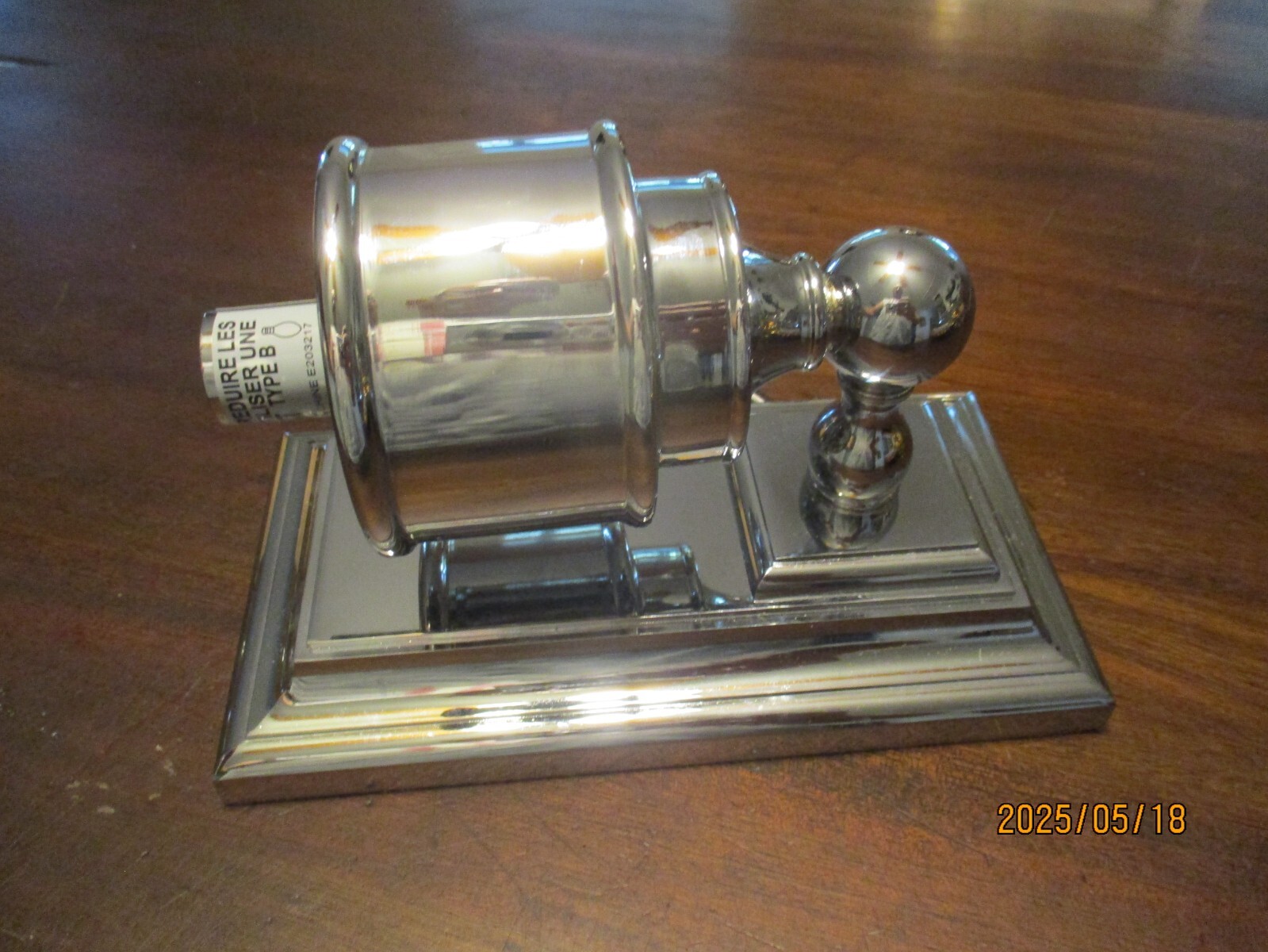 Polished chrome wall sconce or light fixture single NOS
