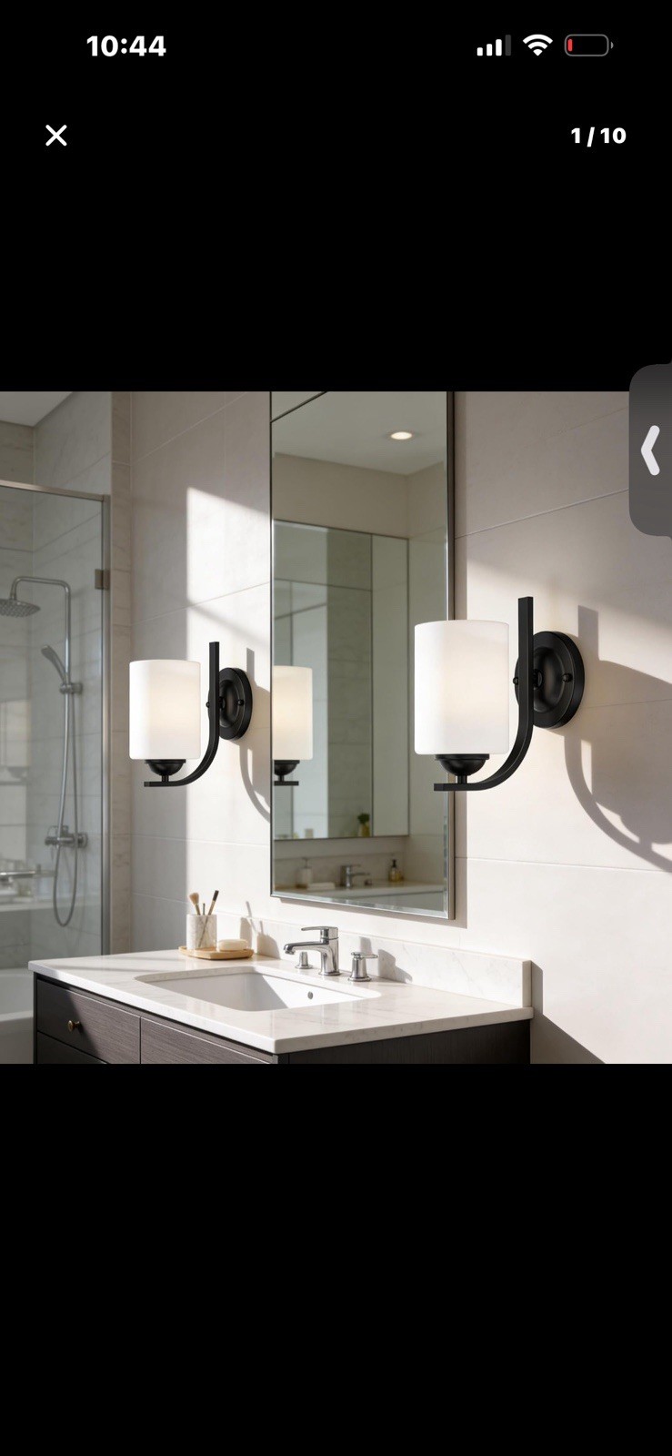 Phaosio.2-Pack Wall Sconces for Bedroom and Bathroom, Matte Black Farmhouse Wall
