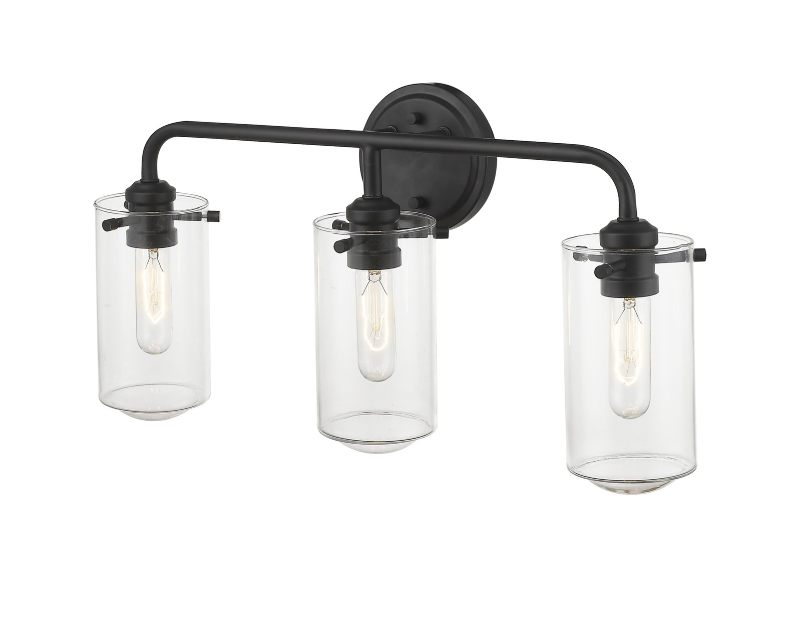 Z-Lite 471-3V Black Delaney 3-Light 22″W Bathroom Vanity Light