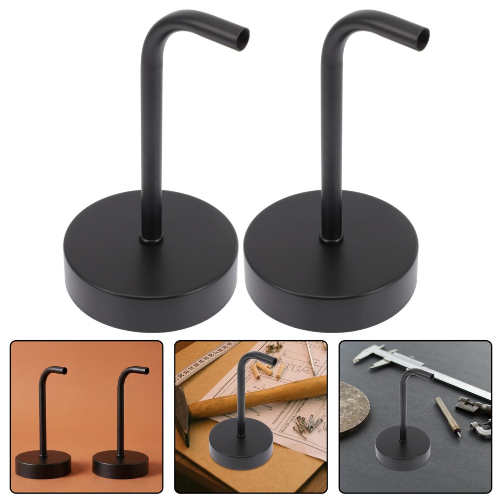 2Pcs Black Metal Lamp Bases for DIY Wall Light Fixture and Lampshade Holders