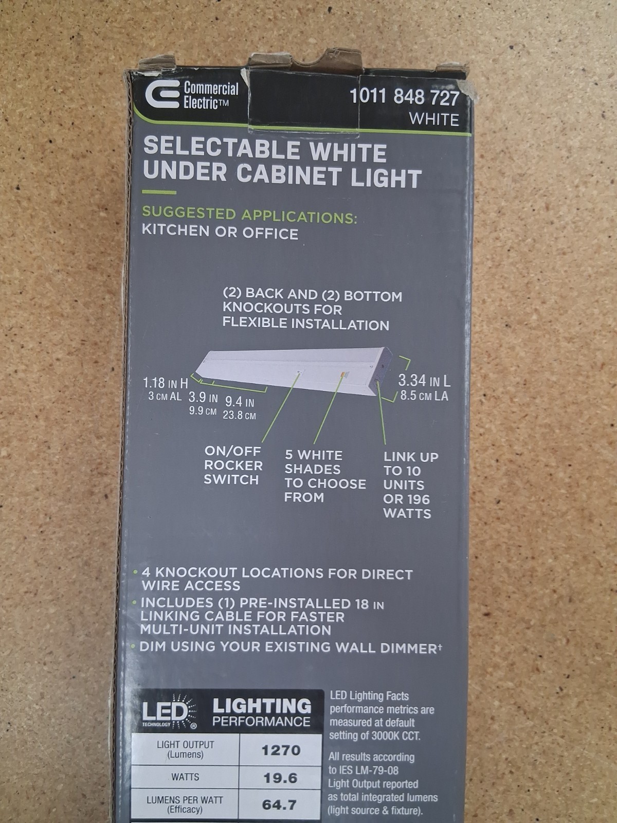 CE 24in White Integrated LED 5 CCT Linkable Under Cabinet Light *A1
