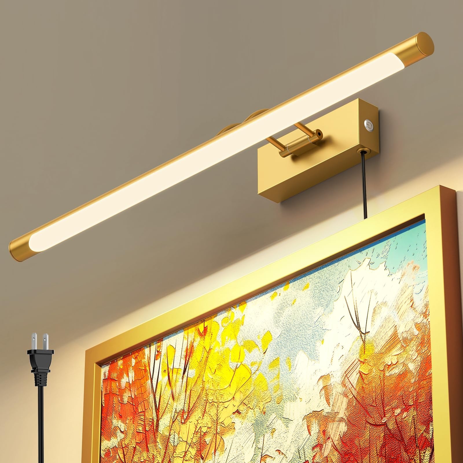 Plug in Picture Light for Wall LED Art Light with On/Off Switch,3000K Warm White