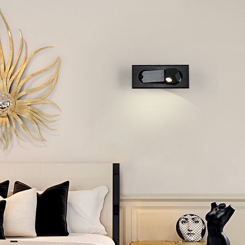 3W LED Wall Recessed Fixture Bedside Light Adjustable Headboard Lamp Switch Shop