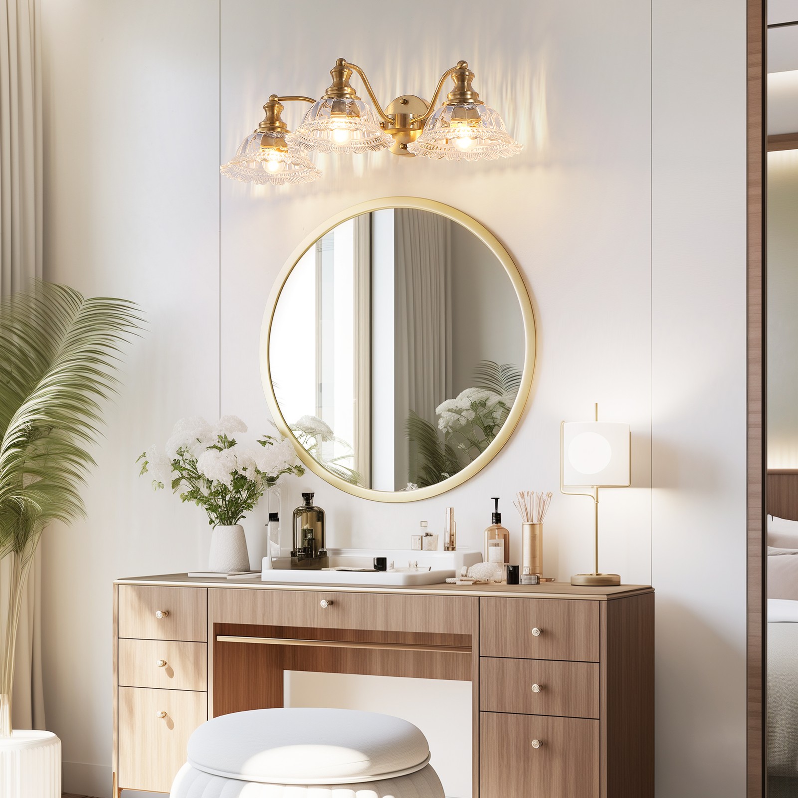 20″ Elegant Retro Vanity Light Bathroom Mirror Wall Lamp Gold LED Sconce Fixture