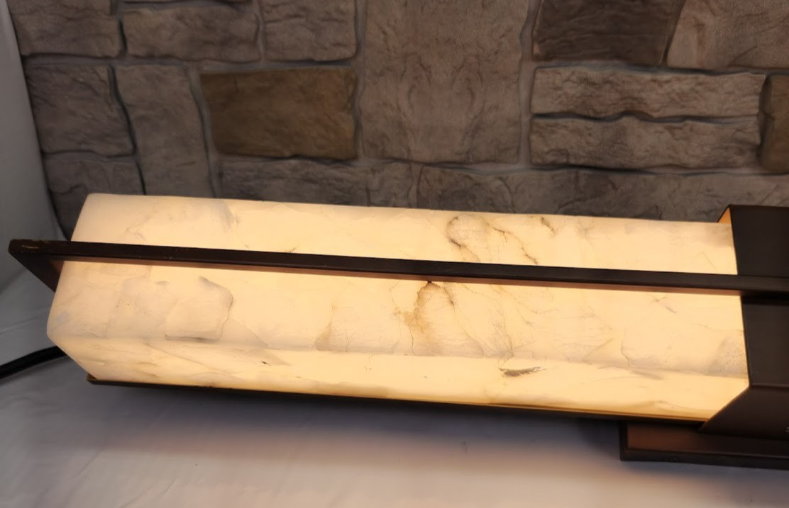 Justice Design Group BAC-9055-DBRZ Alabaster Rocks 30″ LED Vanity Light MCM