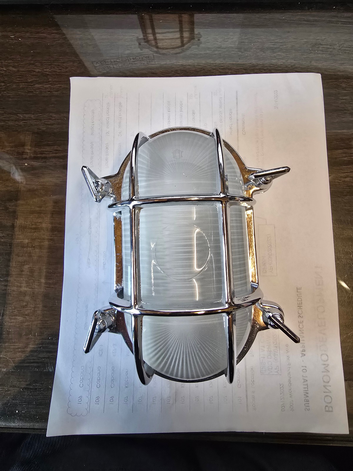 Original BTC Oval Brass Bulkhead Light 7036 in Polished Chrome O.BTC
