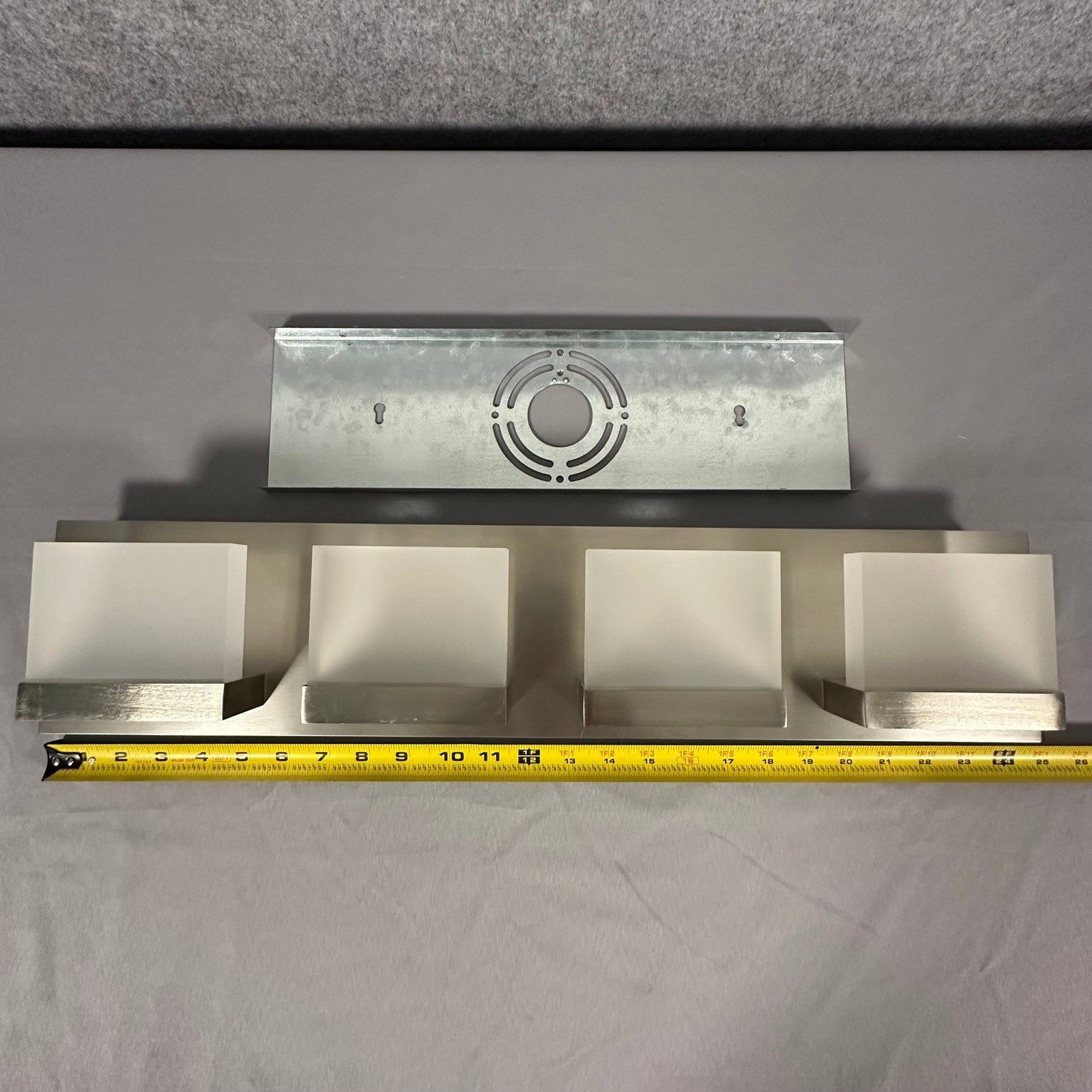 Home Decorators Collection 4-Light Vanity 25in Silver Modern LED Light