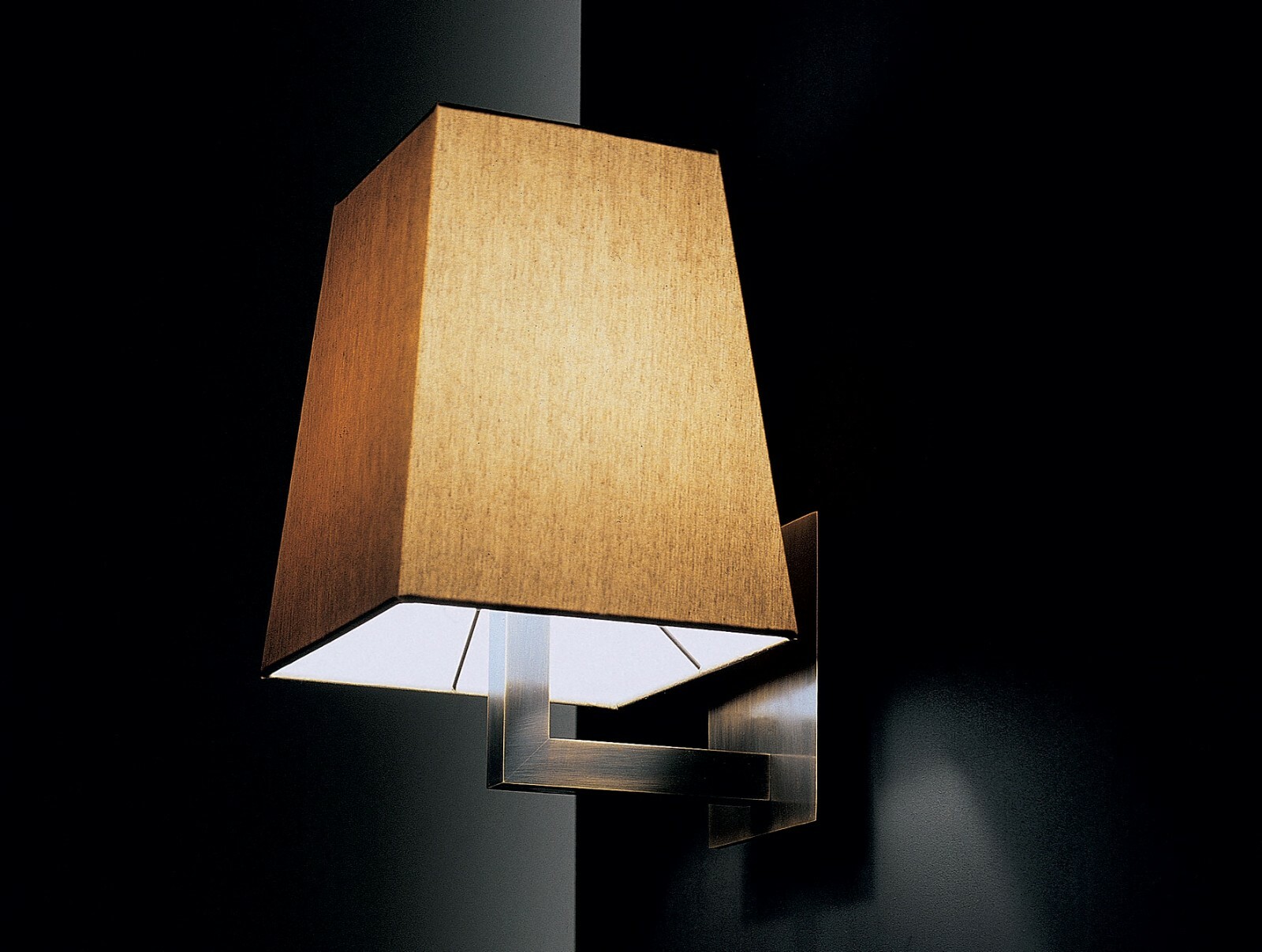 Contardi Quadra AP Wall Lamp Sconce, Satin Bronze Finish / Opera Brown Shade NEW