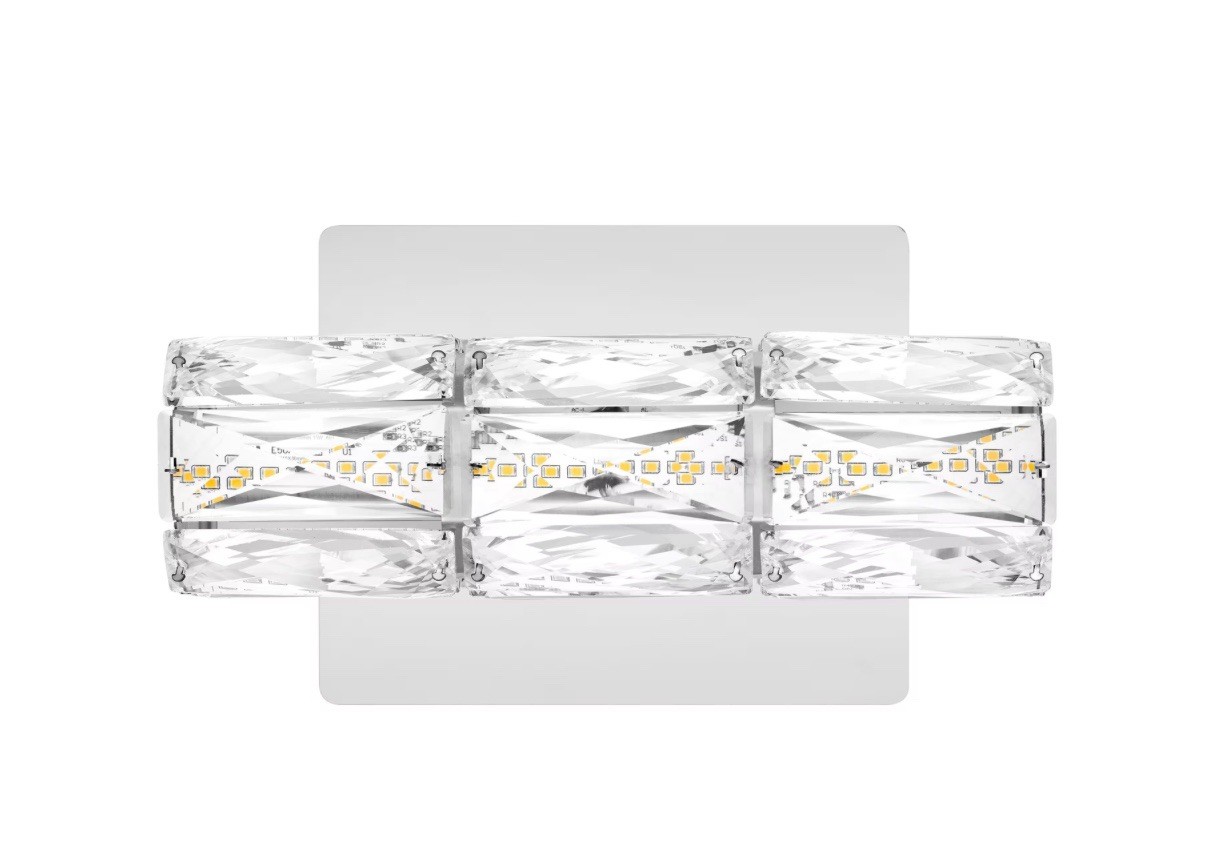Home Decorators Collection Keighley LED Chrome and Crystal Wall Sconce New