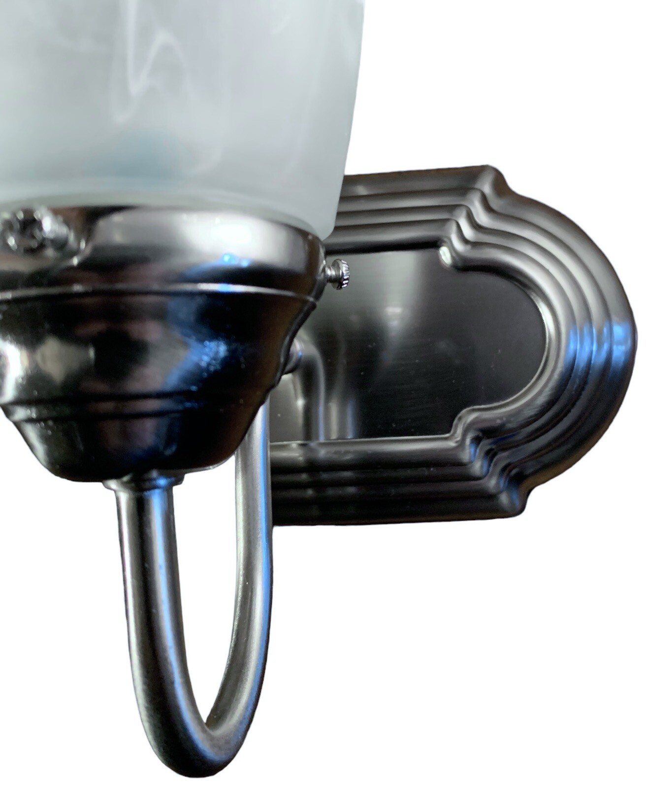 Vanity Light Bar 4 Bulb Frosted Shade Bathroom 30x9x8”