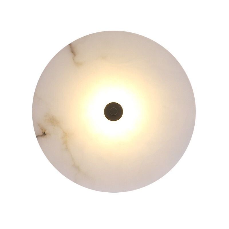 LED Surface Mounted Wall Lamp D16/25CM Round Marble Stone Bedside Light Fixture