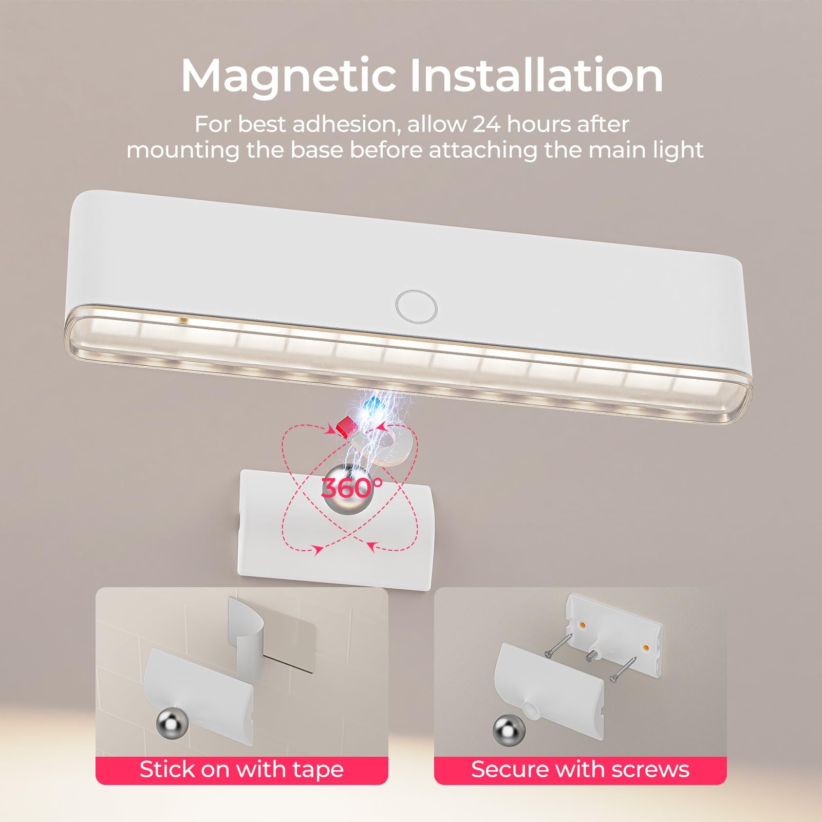 Wireless Vanity Light for Mirror Rechargeable Stick On Makeup Light