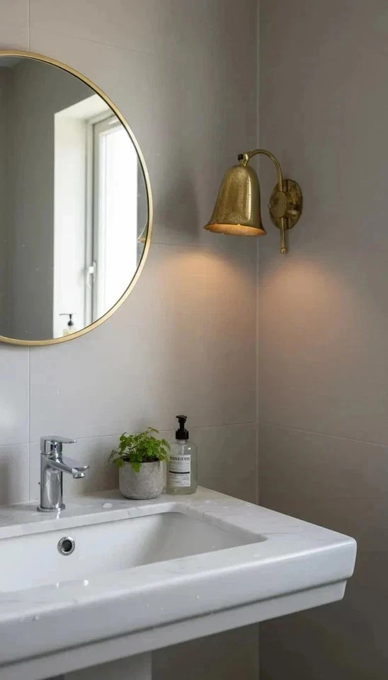 Perforated Brass Sconce – Handmade Unlacquered Brass Wall lamp in Bell Shape