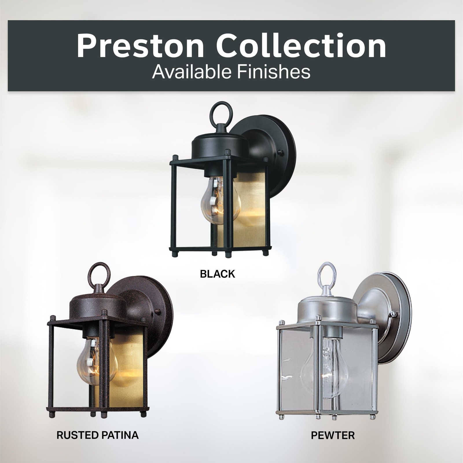 DESIGNERS FOUNTAIN Preston Outdoor Light Fixture, 8 Inch Exterior Wall Lanter…